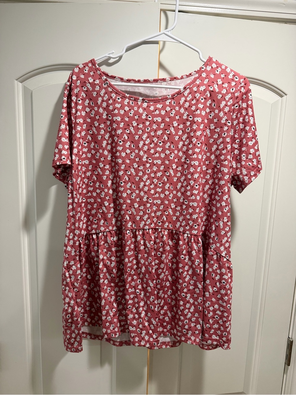 Hibluco Pink Floral Peplum Top